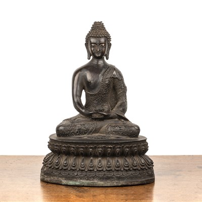 Lot 216 - Bronze model of a seated Amitayus Buddha...