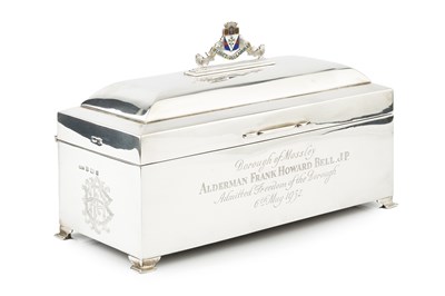 Lot 774 - A George VI silver freedom casket, of...