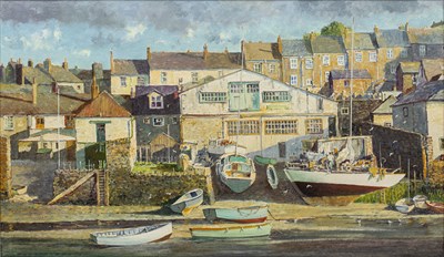 Lot 260 - Donald Greig (1916-2009) 'Boats and Boathouses,...