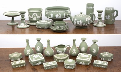 Lot 282 - Large collection of sage green Wedgwood...