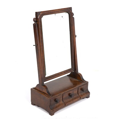 Lot 107 - An 18th century walnut toilet mirror with a...