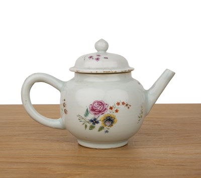 Lot 87 - Famille rose decorated porcelain teapot...