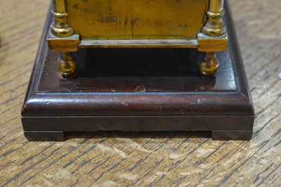 Lot 54 - Brass cased lantern striking clock early 20th...