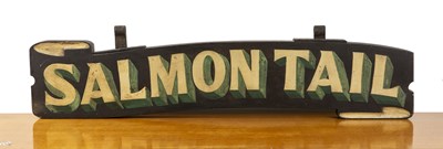 Lot 98 - 'Salmon tail' pub sign double sided hand...