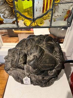 Lot 98 - Large carved stone lion's head Italian,...