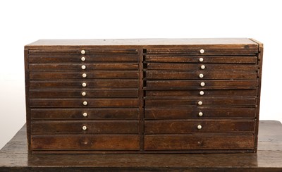 Lot 308 - Set of Victorian collectors drawers and...