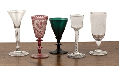 Lot 240 - Group of five antique drinking glasses...