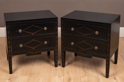 Lot 191 - A pair of Julian Chichester ebonized bedside chests