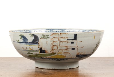 Lot 238 - Delftware bowl English, circa 1770, painted in...