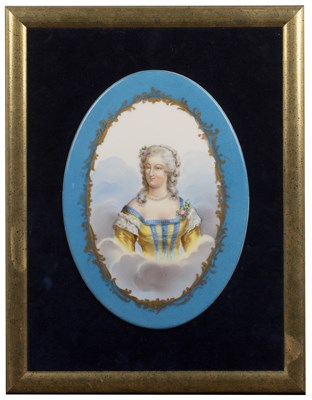 Lot 262 - Sevres style porcelain portrait plaque...