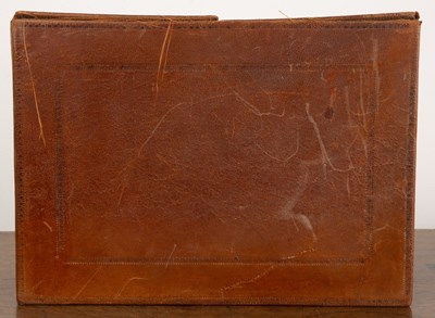 Lot 52 - Leather desk or stationery box with gilded and...