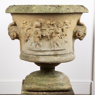 Lot 17 - Large classical style reconstituted stone urn...