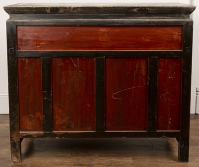 Lot 63 - Elm side cupboard Chinese provincial, with a...