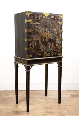 Lot 14 - Coromandel lacquered cabinet on stand 18th...