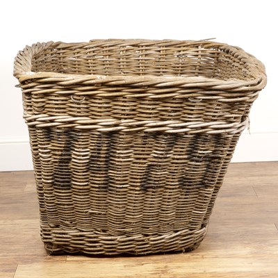 Lot 59 - Large country house wicker basket of tapering...