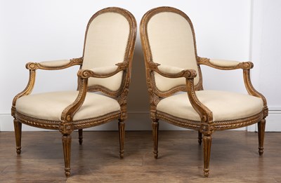 Lot 11 - Pair of beechwood Louis XV-style carved...