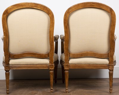 Lot 11 - Pair of beechwood Louis XV-style carved...
