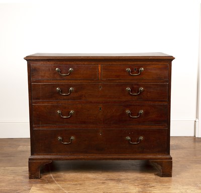 Lot 7 - Mahogany chest of drawers 18th Century, with...