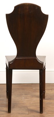 Lot 37 - Mahogany hall chair 19th Century, with shield...