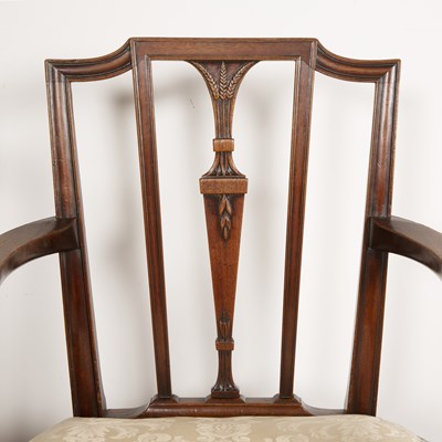 Lot 39 - Set of five mahogany framed dining chairs 18th...