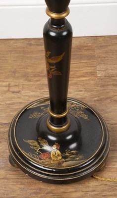 Lot 40 - Chinoiserie lacquered standard lamp in the...
