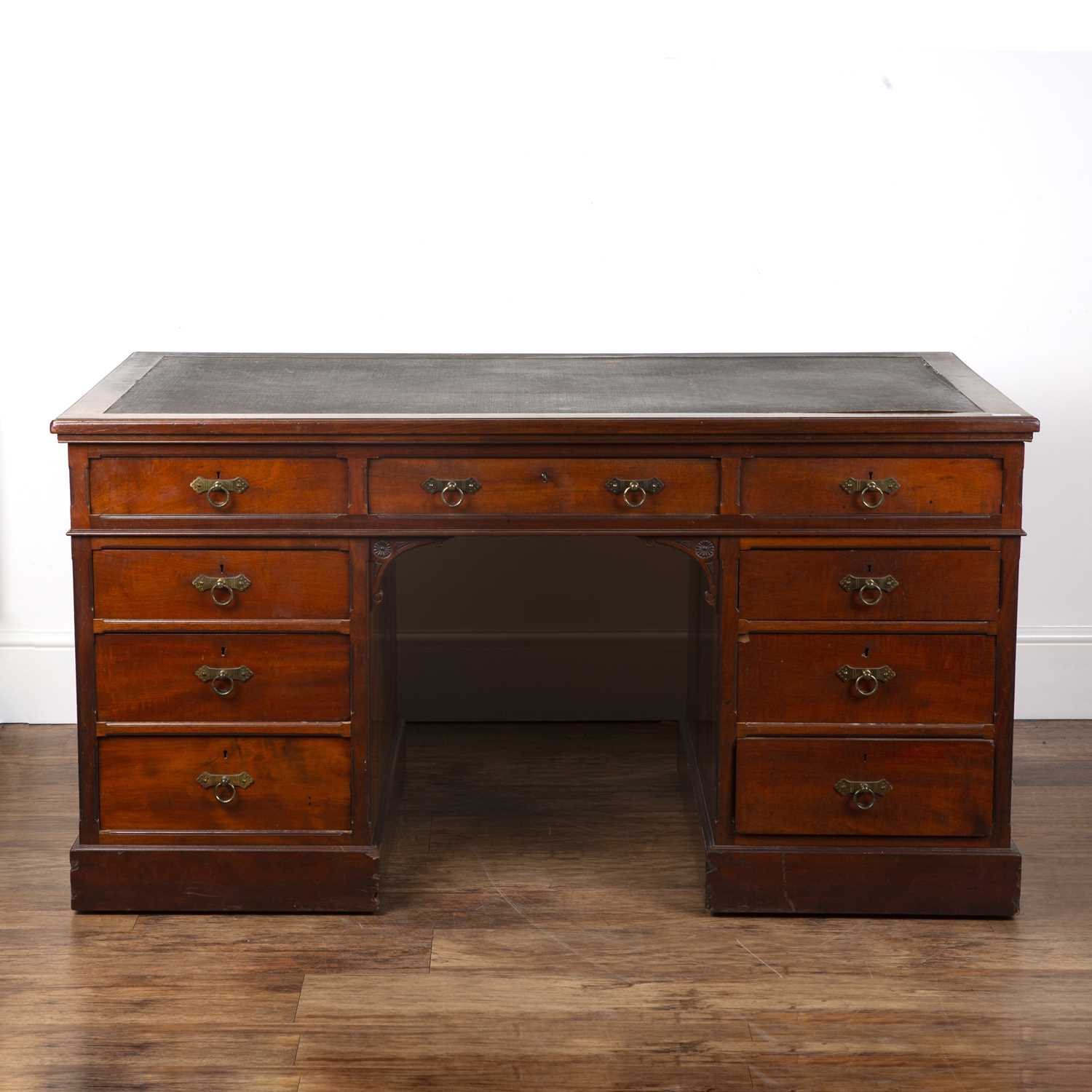 Lot 72 Mahogany library desk late 19th Century,