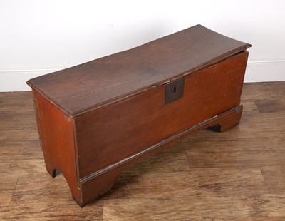 Lot 92 - Elm and pine coffer 19th Century, with an iron...