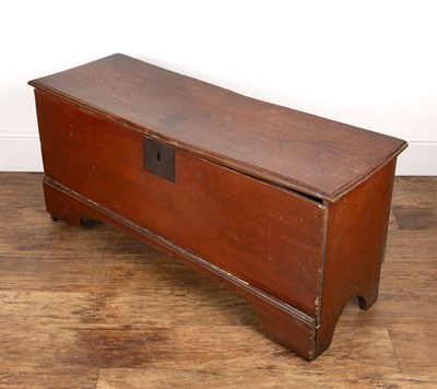 Lot 92 - Elm and pine coffer 19th Century, with an iron...