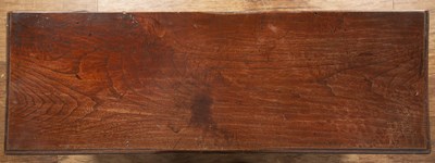 Lot 92 - Elm and pine coffer 19th Century, with an iron...