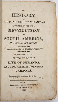 Lot 640 - Anon. 'The History of Don Francisco de Miranda'...