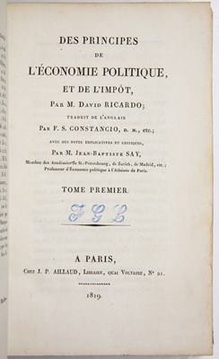 Lot 654 - Ricardo (David) (1772-1823) 'Des Principes de...