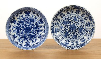 Lot 46 - Two blue and white porcelain shallow dishes...