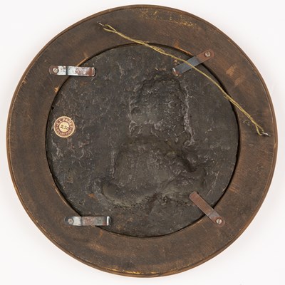 Lot 14 - A King George II bronze portrait plaque, The...