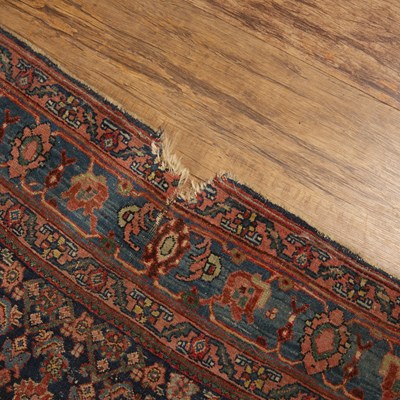 Lot 45 - Blue ground rug Persian, with a red ground...