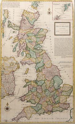 Lot 32 - Hermann Moll 'A New Map of Great Britain',...