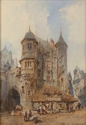 Lot 352 - Paul Marny (1829-1914) A French city gateway,...