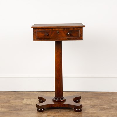 Lot 70 - Mahogany work or side table William IV, fitted...