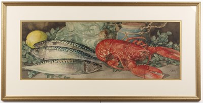 Lot 130 - Arthur Dudley (1864-1919) 'Fish and lobster...