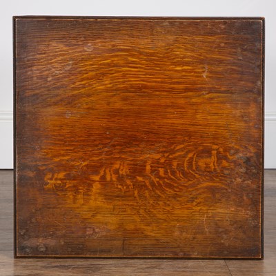 Lot 83 - In the manner of Heals oak, square topped side...