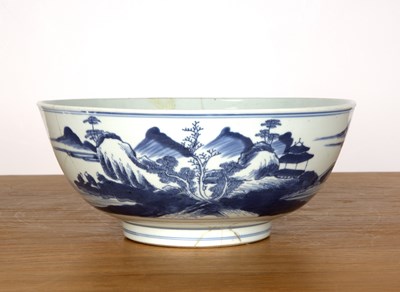Lot 172 - Blue and white porcelain bowl Chinese,...