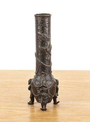 Lot 457 - Bronze cylindrical vase Japanese, Meiji period...