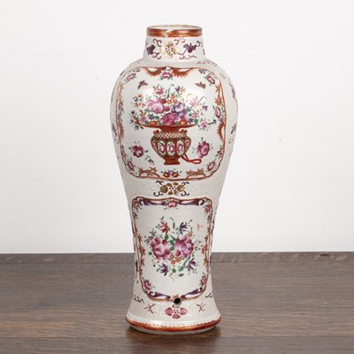 Lot 472 - Famille rose vase Chinese, 18th Century, with...