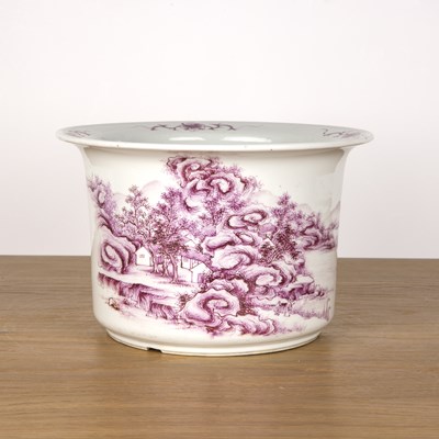 Lot 175 - Puce decorated porcelain jardiniere Chinese in...