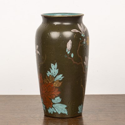 Lot 297 - Dark green ground vase Chinese, possibly Bizen...