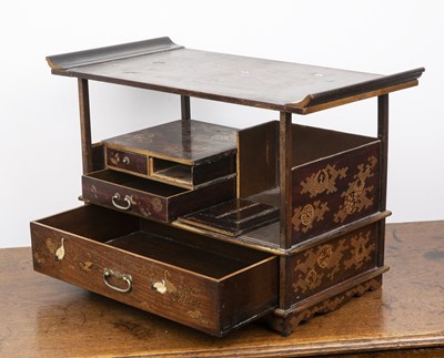 Lot 71 - Inlaid table cabinet Japanese, the cabinet...