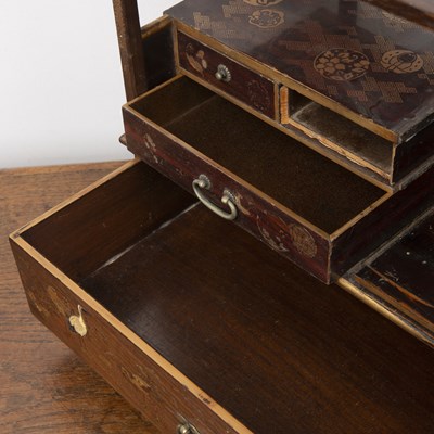 Lot 71 - Inlaid table cabinet Japanese, the cabinet...