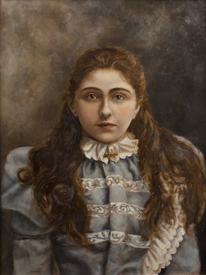 Lot 148 - English School Portrait of a Girl, oil on...