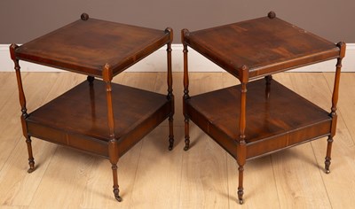 Lot 114 - A pair of yew wood bedside tables