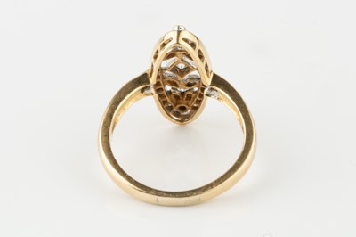 Lot 7 - A diamond panel ring, of elongated oval shaped...