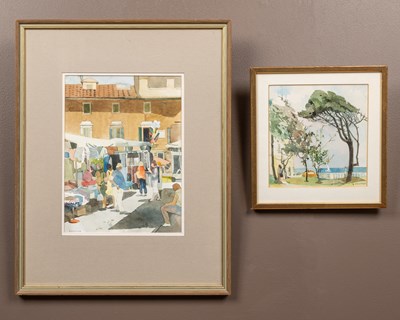 Lot 200 - Sam Fenton, two Mediterranean watercolours